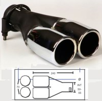 Embout d'échappement d´échappement Inox-sortie : 2x 76 mm