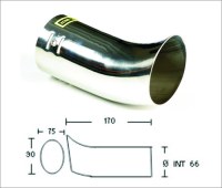Embout d'échappement d´échappement Inox- sortie : 90x75 mm