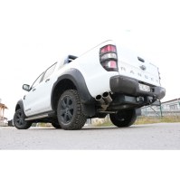 Silencieux arrière inox 2x115x85mm type 38 (sortie latérale) pour FORD RANGER MK5