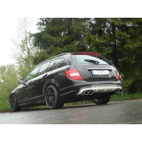 Silencieux arrière duplex inox 2x115x85mm type 32 pour MERCEDES CLASSE C TYPE W204/S204 POUR PACK AMG ET DIFFUSEUR C63