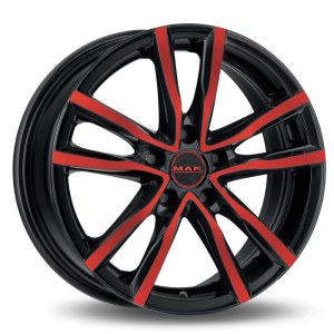 MAK<br>  MILANO [7 x 17] <br>NOIR ET ROUGE ET40.0 -4x100-