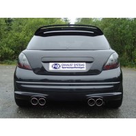 Silencieux arrière duplex inox 2x90mm type 16 pour PEUGEOT 207 RC
