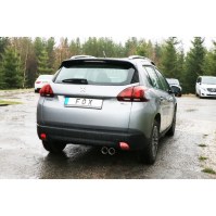 Silencieux arrière inox 2x80mm type 25 pour PEUGEOT 2008