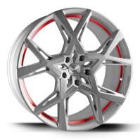 Barracuda PROJECT X Surface en argent brossé Liseret de couleur rouge