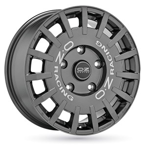 OZ<br>  RALLY RACING VAN [7,5 x 18] <br>GRAPHITE FONCE LETTRE ARGENT ET48.0 -5x160-