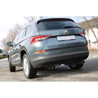 Silencieux arrière duplex inox 2x80mm type 25 pour SKODA KODIAQ 4x4 (sans découpe de PC AR)