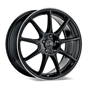 OZ<br>  VELOCE GT [7,5 x 17] <br>NOIR BRILLANT BORD POLI LETTRE ARGENT ET35.0 -5x100-
