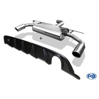 Pack diffuseur carbon-look Rieger Tuning + Silencieux arrière duplex inox 1x100mm type 16 pour VOLKSWAGEN GOLF MK7 Facelift