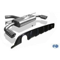 Pack diffuseur carbon-look Rieger Tuning + Silencieux arrière duplex inox 1x114mm type 25 pour VOLKSWAGEN GOLF MK7 Facelift