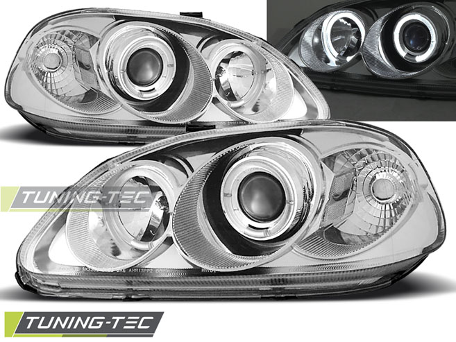 Phare - HONDA CIVIQUE 09.95-02.99 ANGEL EYES CHROME