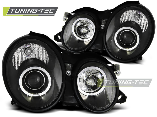 HEADLIGHTS ANGEL EYES BLACK fits MERCEDES W208 CLK 97-02