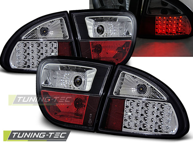 LED - LUMIÈRES DE TAIL LED BLACK convient SEAT LEON 99-04