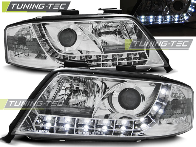 Phare - HEADLIGHTS DAYLIGHT CHROME correspond à AUDI A6 05.97-05.01