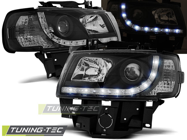 HEADLIGHTS DAYLIGHT BLACK fits VW T4 96-03 BUS