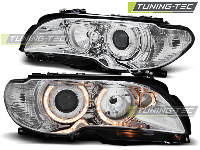 Phare - HAUTEURS ANGEL EYES CROME convient à BMW E46 04.03-06 COUPE CABRIO