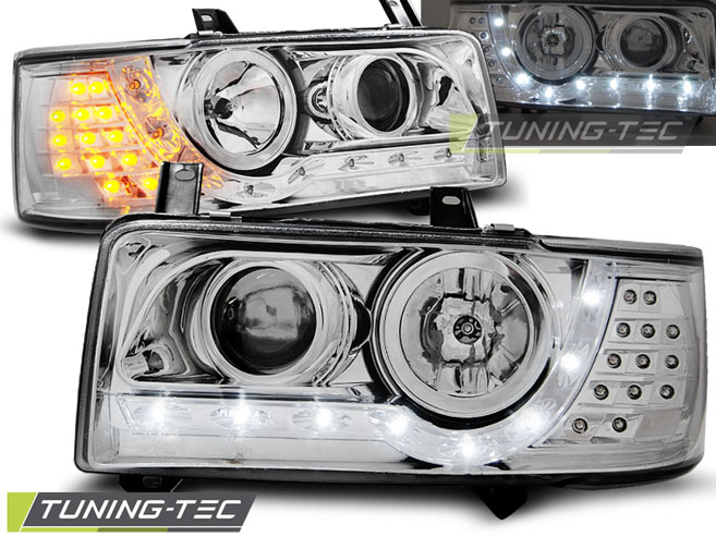 HEADLIGHTS DAYLIGHT CHROME fits VW T4 90-03 TRANSPORTER