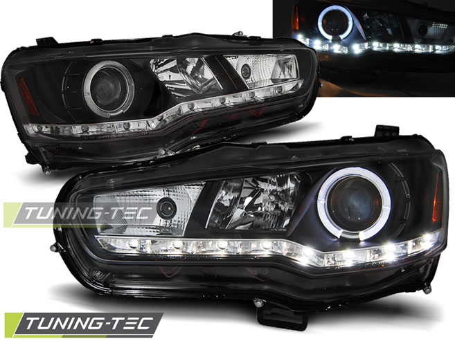 Phare - MITSUBISHI LANCER 8 08-16 BLACK DAYLIGHT
