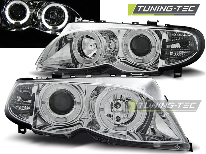 Phare - HEADLIGHTS ANGEL EYES CROME convient à BMW E46 01-05