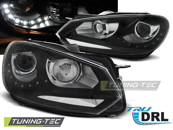 HEADLIGHTS TRUE DRL BLACK fits VW GOLF 6 10.08-12