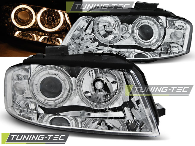 Phare - HAUTEUR ANGEL EYES CHROME correspond à AUDI A3 8P 05.03-03.08