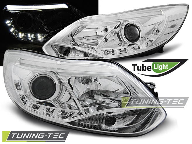 Phare - FORD FOCUS MK3 11- 10.14 LUMIÈRES DE TUBE CHROME