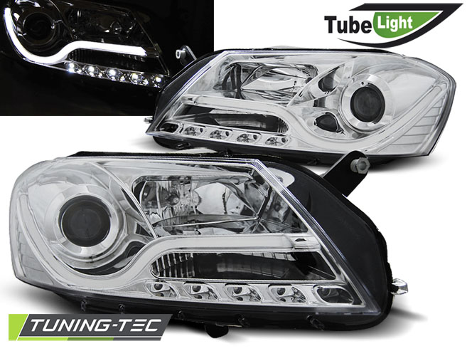 HEADLIGHTS TUBE LIGHT CHROME fits VW PASSAT B7 10.10-10.14