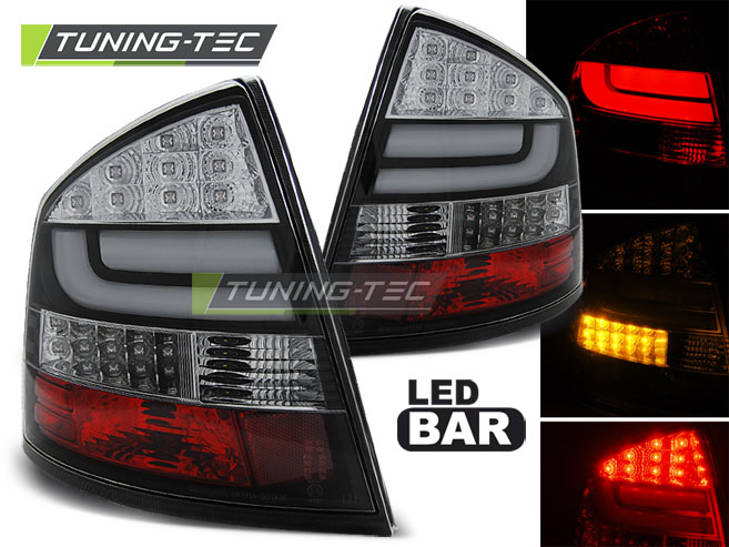 LED BAR TAIL LIGHTS BLACK fits SKODA OCTAVIA II SEDAN 04-12