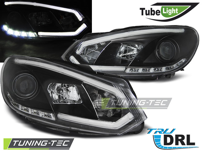 Phare - TUBE LIGHT DRL BLACK fit VW GOLF VI 08-12