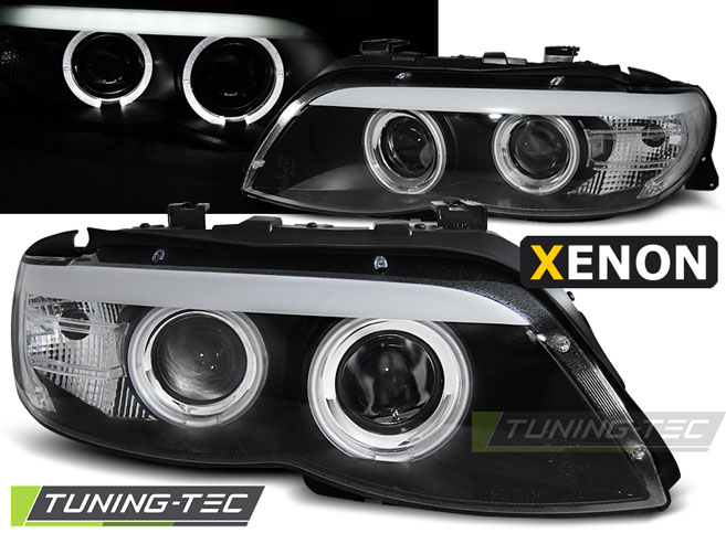 XENON HEADLIGHTS ANGEL EYES BLACK fits BMW X5 E53 03-06