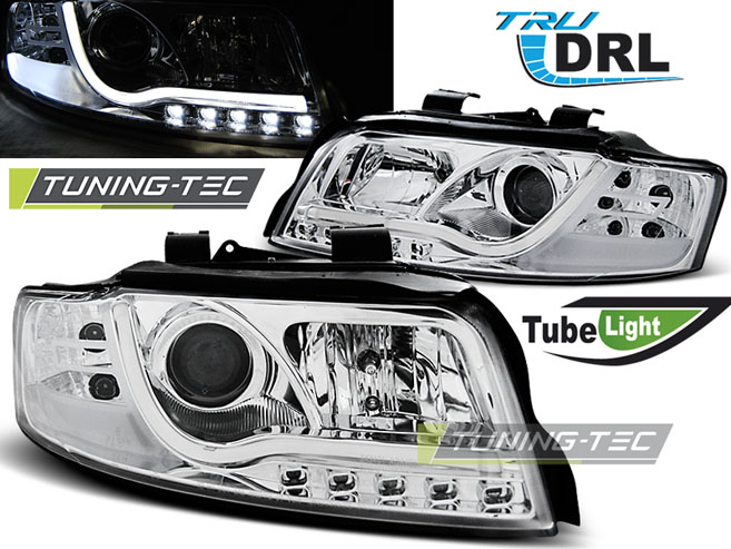 Phare - HAUTES LUMIÈRES TUBE LIGHT DRL CHROME convient à AUDI A4
