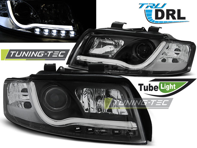 Phare - HEADLIGHTS TUBE LIGHT DRL BLACK convient à AUDI A4 10.00-10.04