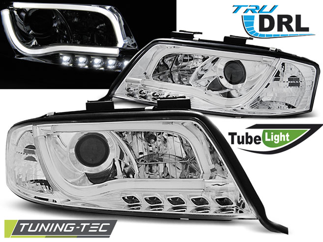 Phare - HAUTES LUMIÈRES TUBE LIGHT DRL CHROME correspond à AUDI A6 06.01-05.04