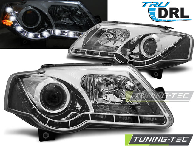 Phare - CHEFS TRUE DRL CHROME convient VW PASSAT B6 3C 03.05-10