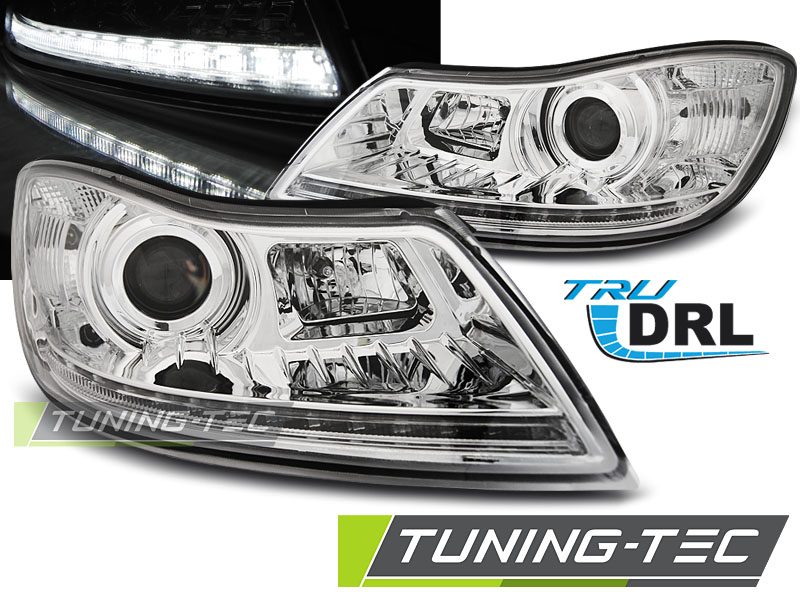 Phare - TRUE TRUE DRL CHROME convient à SKODA OCTAVIA 09-12
