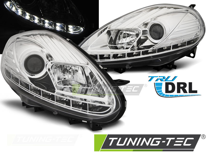 Phare - FIAT PUNTO EVO 10.09-12 CROME DRL LED