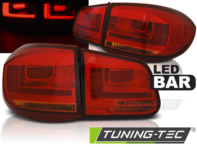 LED BAR TAIL LIGHTS RED fits VW TIGUAN 07-07.11 RED LED BAR
