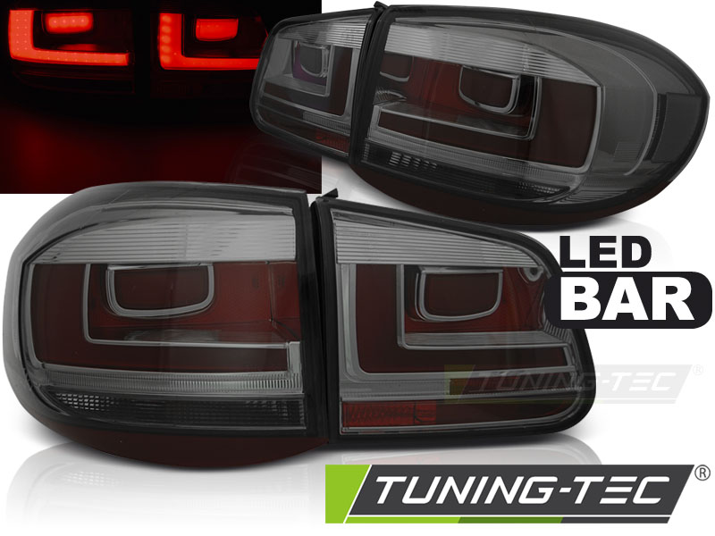 LED BAR TAIL LIGHTS SMOKE fits VW TIGUAN 07-11