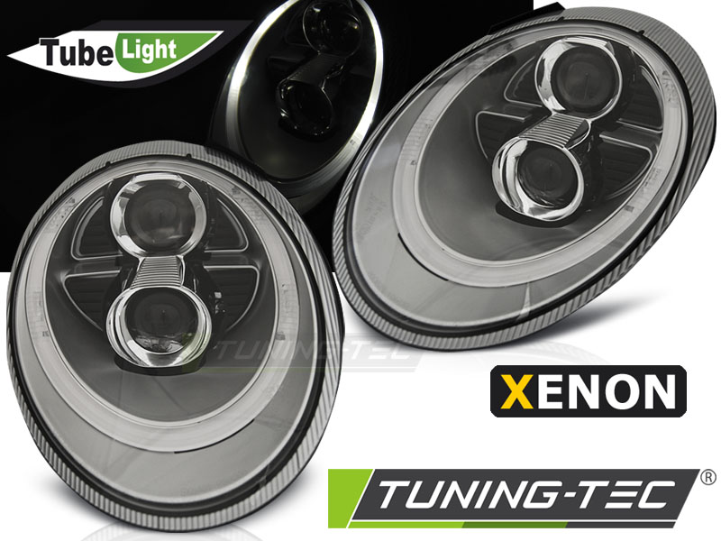 XENON HEADLIGHTS TUBE LIGHT SILVER fits PORSCHE 911 (997) 04-09