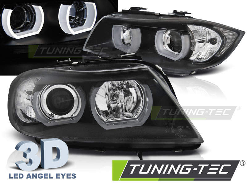 Phare - HAUTEUR U-LED LIGHT 3D BLACK s'adapte BMW E90/E91 03.05-08.0