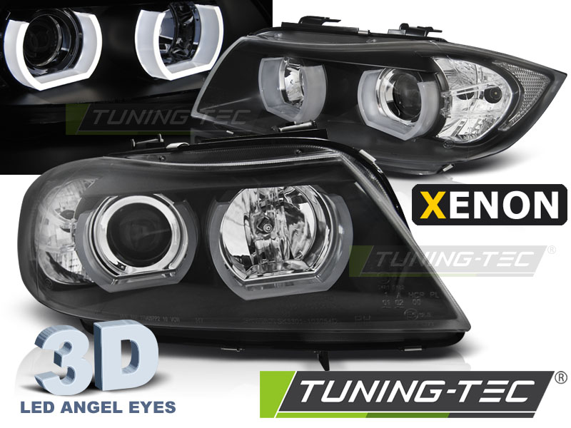 XENON HEADLIGHTS U-LED LIGHT 3D BLACK fits BMW E90/E91 05-08