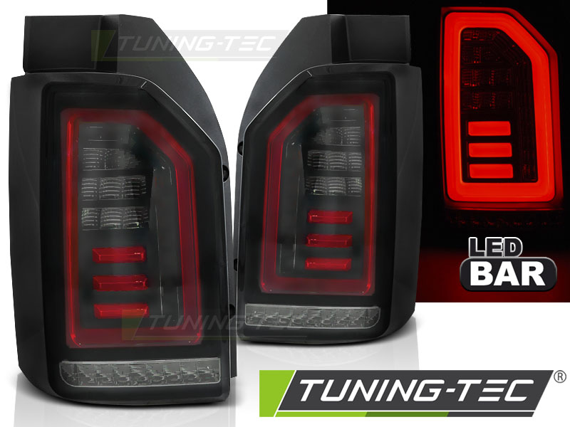LED - LED BAR TAIL LIGHTS SMOKE BLACK RED fits VW T6 15-19