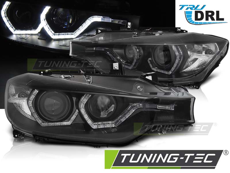 Phare - FEUILLES ANGEL EYES LED DRL BLACK convient BMW F30/F31 10.11