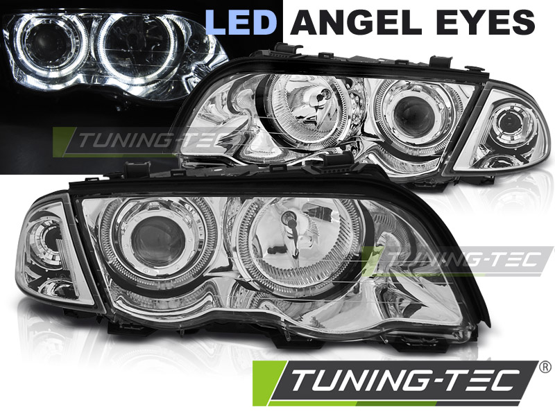 Phare - HAUTEURS ANGEL EYES LED CHROME convient à BMW E46 05.98-08.01