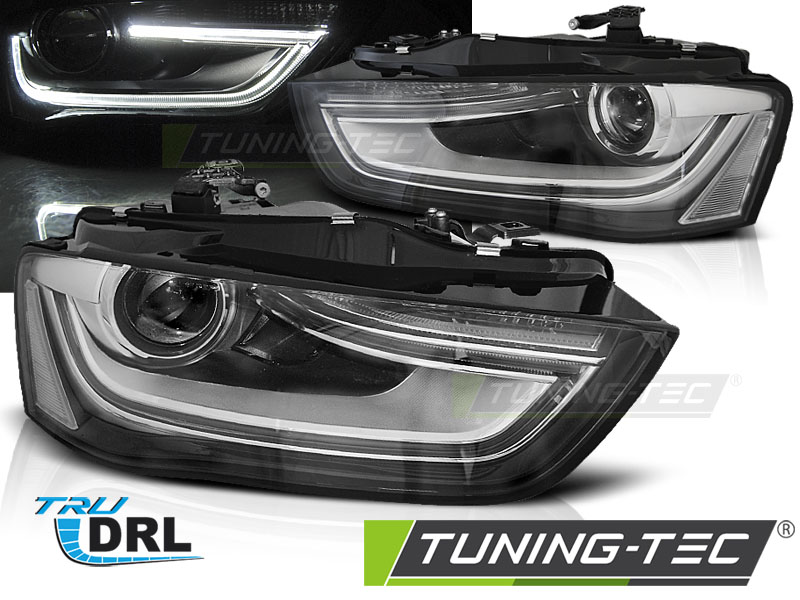 Phare - TRUE TRUE DRL BLACK convient à AUDI A4 B8 12-15