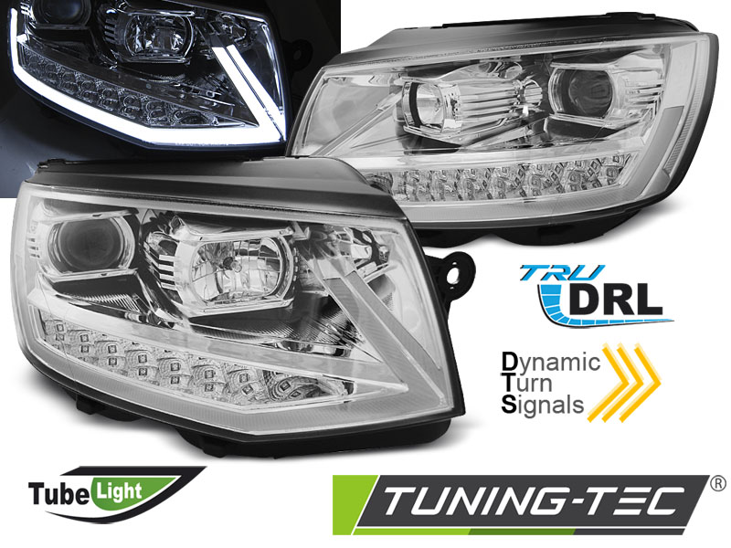 Phare - TUBE LIGHT DRL CHROME SEQ convient VW T6 15-19