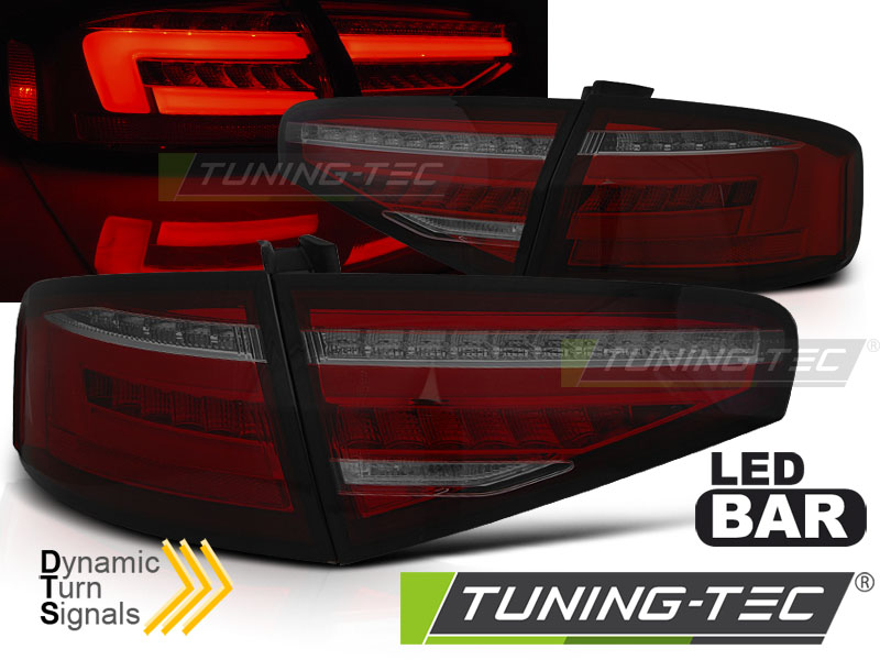 LED BAR TAIL LIGHTS RED SMOKE SEQ fits AUDI A4 B8 12-15 SEDAN OEM LED