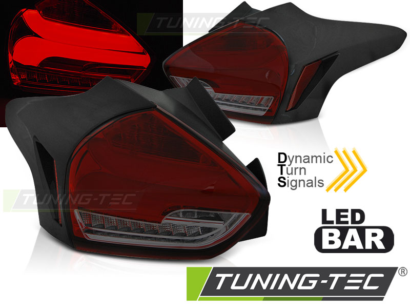 FORD FOCUS 3 15-18 HATCHBACK RED SMOKE SEQ LED