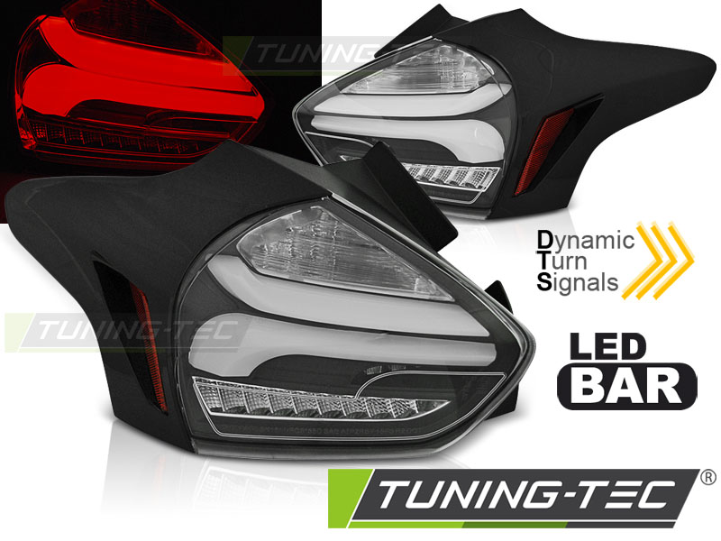 FORD FOCUS 3 15-18 HATCHBACK BLACK SEQ LED