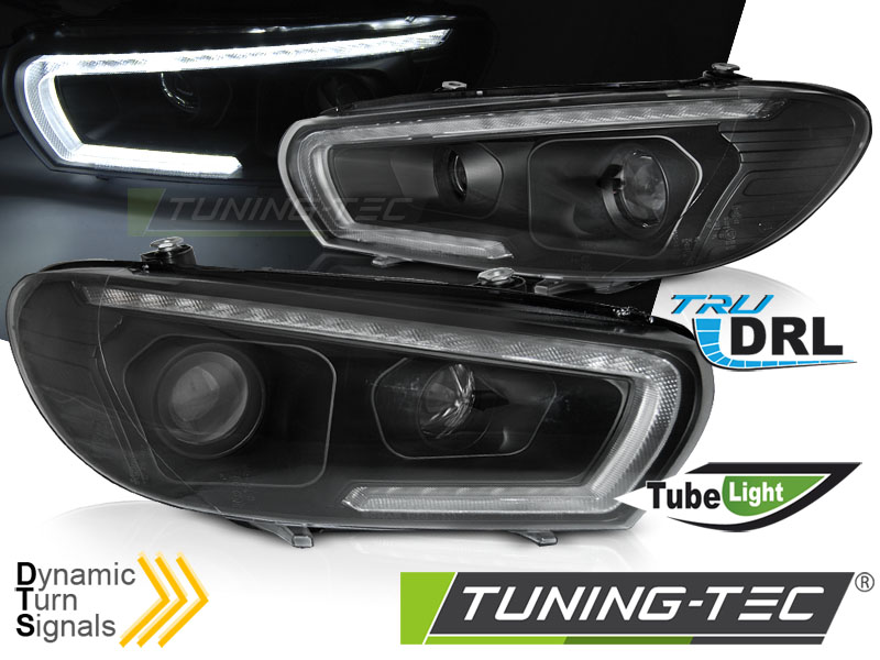 Phare - HEADLIGHTS TUBE SEQ LED BLACK fits VW SCIROCCO 14-17