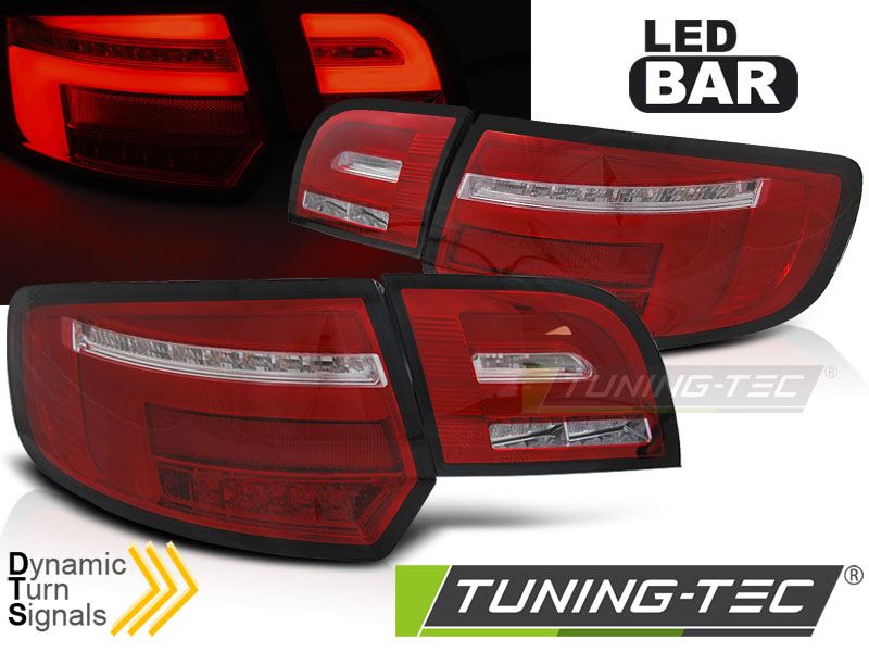 LED BAR TAIL LIGHTS RED WHIE SEQ fits AUDI A3 8P 5D 03-08